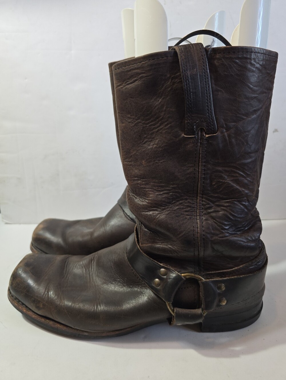Vintage Frye Mens Brown Leather Harness Boots Size 13